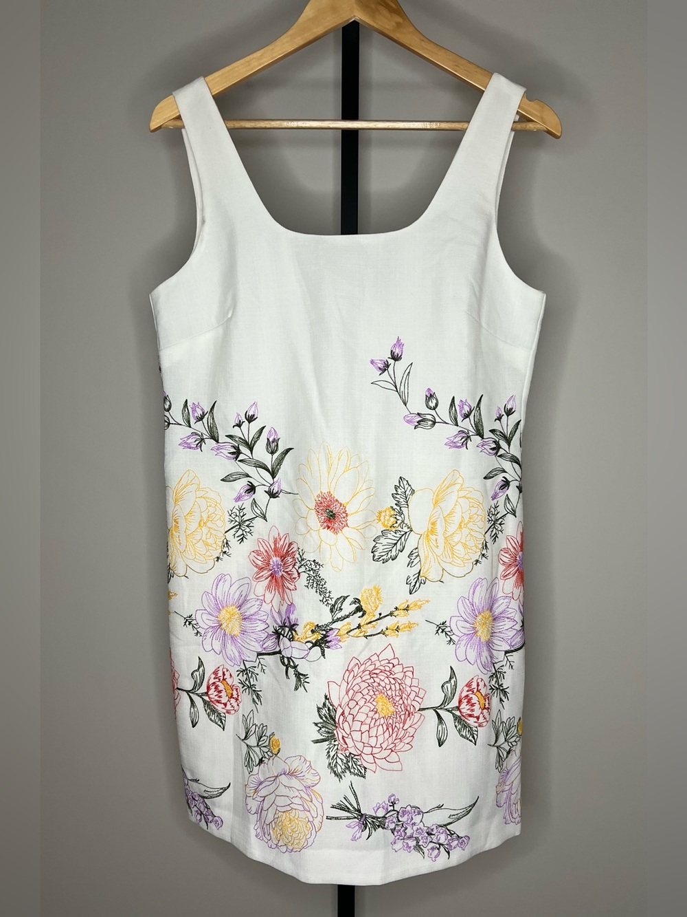 Tahari ASL Petite Embroidered Square Neck Sheath Dress - 10P NWT (CUTE DRESS)